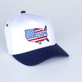 Cap with American flag design and '250th' text on a light gray background