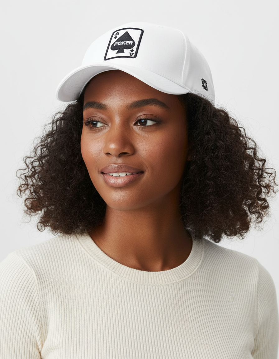 White Poker Ace Baseball Cap