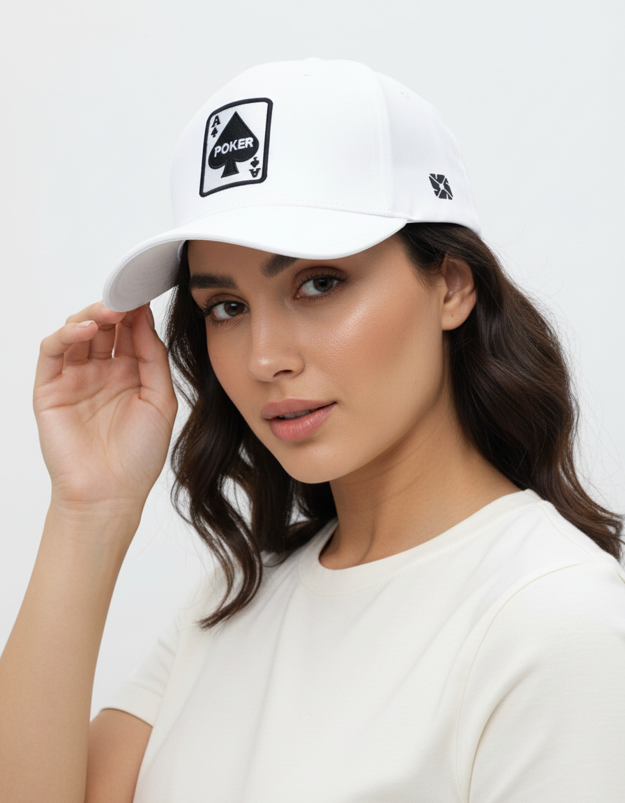White Poker Ace Baseball Cap